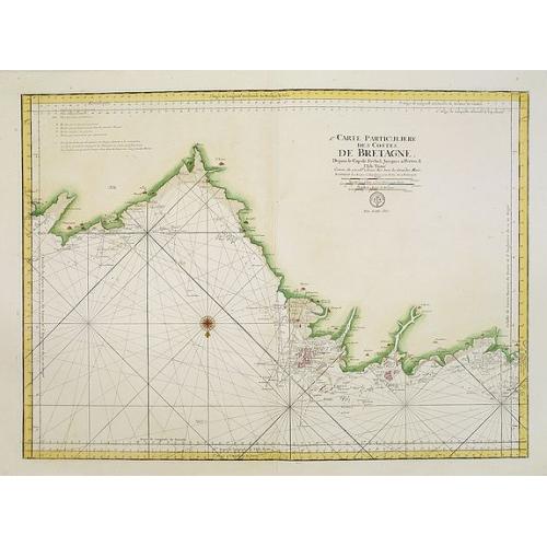 Old map image download for 2.me Carte Particuliere Des Costes De Bretagne, Depuis le Cap de Frehel, Jusques a Perros, & l'Isle Tomé..