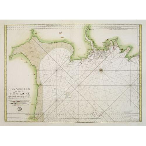 Old map image download for J.r Carte Particuliere Des Costes De Bretagne Depuis Granville jusques au Cap de Frehel..