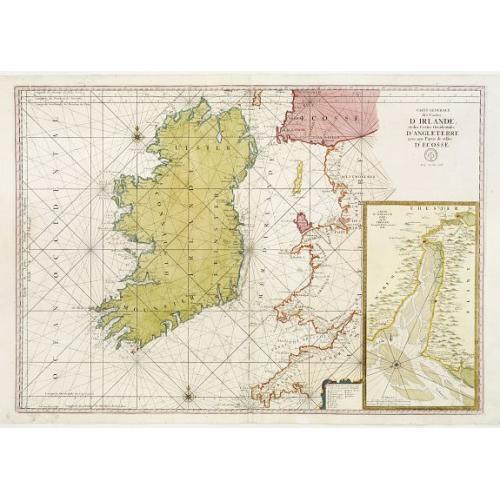 Old map image download for Carte Generale des Costes D\' Irlande, et des Costes Occidentales D\' Angleterre avec une Partie de celles D\' Ecosse.