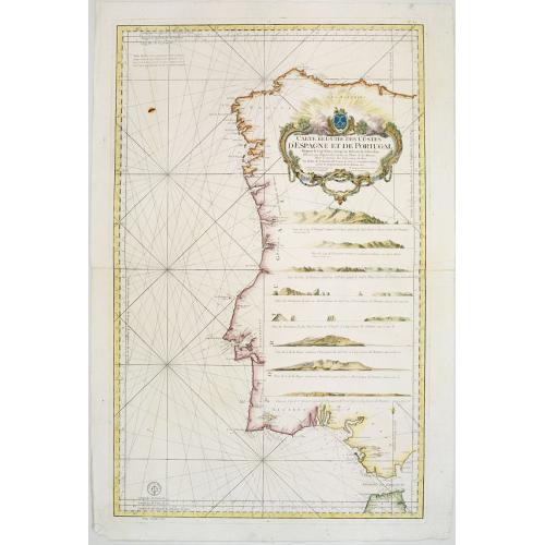 Carte Réduite Des Costes D'Espagne Et De Portugal Depuis le Cap Pinas jusqu'au Détroit de Gibraltar..
