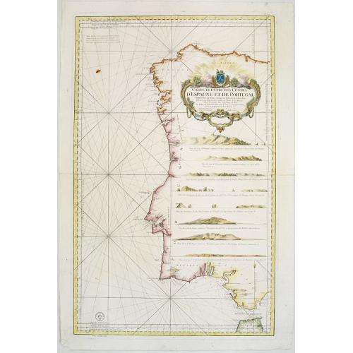 Old map image download for Carte Réduite Des Costes D'Espagne Et De Portugal Depuis le Cap Pinas jusqu'au Détroit de Gibraltar..