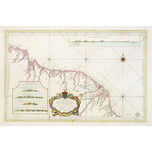 Old map image download for Carte Réduite des Costes de la Guyane Depuis la Riviere d'Orenoque jusqu'au Cap de Nord.. Amazones..