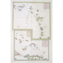 [Carte Réduite Des Îles Antilles..] & [Carte Réduite Des Debouquements De St. Domingue..]