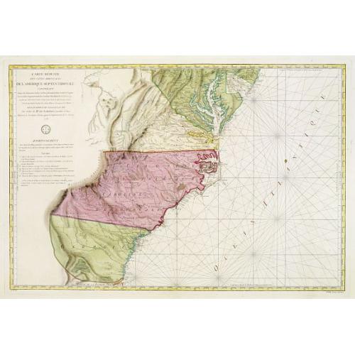 Carte Réduite Des Côtes Orientales De L' Amérique Septentrionale Contenant Partie du Nouveau Jersey.. Virginie.. Georgie..