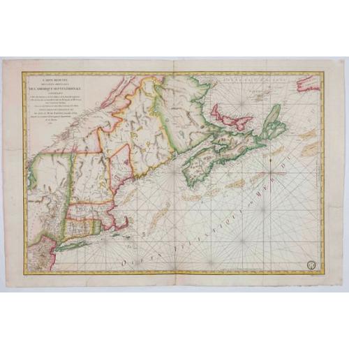 Old map image download for Carte Réduite Des Côtes Orientales De L' Amérique Septentrionale Contenant Celles des provinces de New-York et de la Nouvelle Angleterre..
