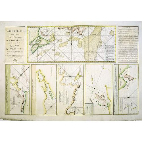 Old map image download for Carte Réduite, Des Côtes De L' Acadie, De L' Isle Royale.. Et de la Partie Méridionale De L' Isle De Terre Neuve..