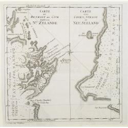 Carte du detroit de Cook dans la Nle. Zelande. Carte von Cook's-Strasse in Neu-Seeland