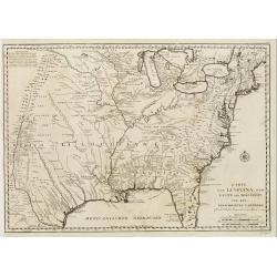 Karte von Luisiana, dem Laufe des Mississipi und den benachb