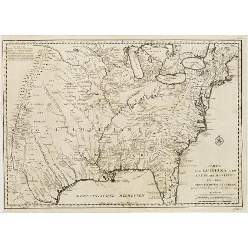 Old map image download for Karte von Luisiana, dem Laufe des Mississipi und den benachb