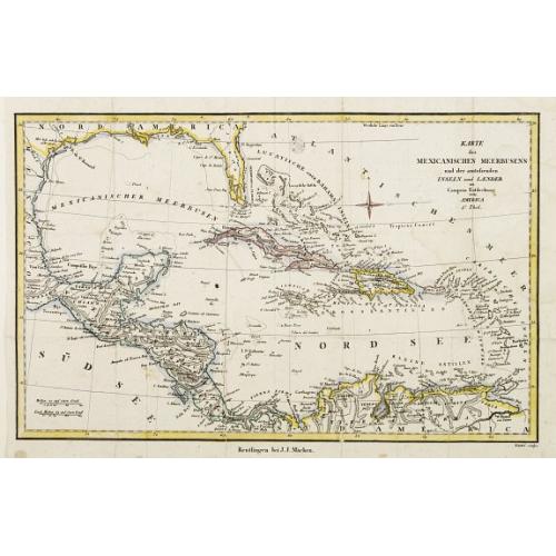 Old map image download for Karte des Mexicanischen Meerbusens und der anstofsenden Inseln und Laender..