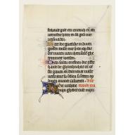 Old map image download for Manuscript leaf on vellum from a Dutch Book of Hours.