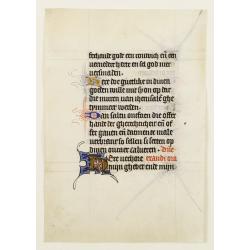 Manuscript leaf on vellum from a Dutch Book of Hours.