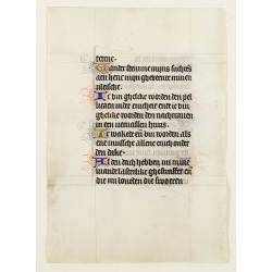 Manuscript leaf on vellum from a Dutch Book of Hours.