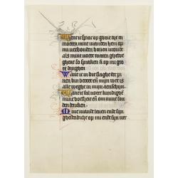 Manuscript leaf on vellum from a Dutch Book of Hours.