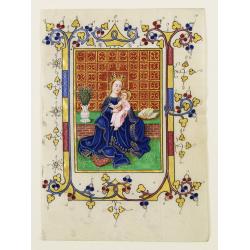 Large miniature of Mother Maria and Christ from a Dutch Book of Hours.