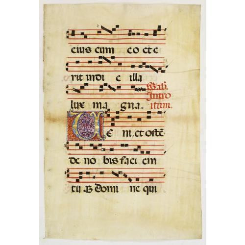 Leaf on vellum from an antiphonary.