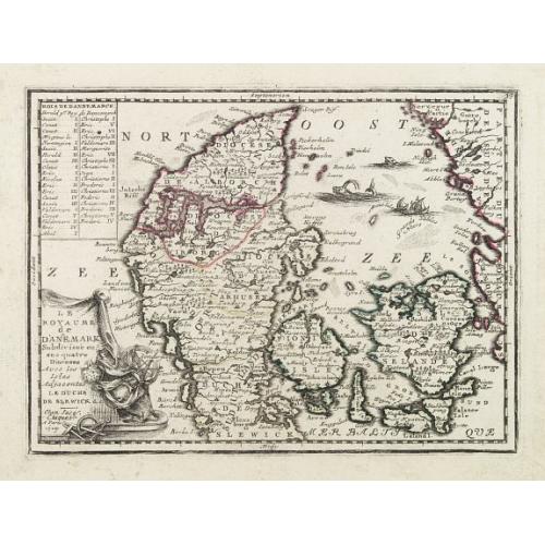 Old map image download for Le Royaume de Danemark Subdivisée en ses quatre Dioceses..