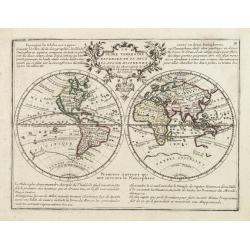 Le Globe Terrestre Representé en Deux Plans-Hemispheres..