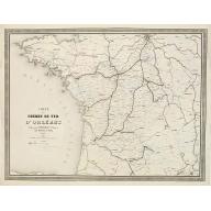 Old, Antique map image download for Carte du Chemin de Fer d'Orléans..