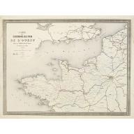 Old map image download for Carte des Chemins de Fer de l'Ouest..