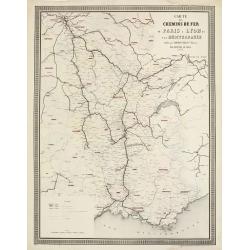Carte des Chemins de Fer de Paris à Lyon et à la Méditerranée.