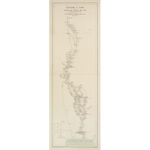 Old map image download for Royaume de Siam - Cours du Fleuve Me - Nam..
