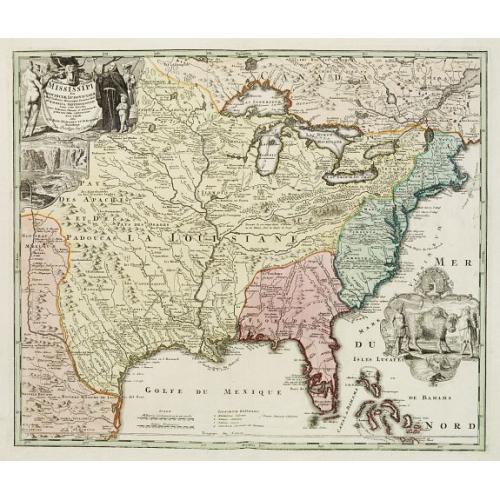 Old map image download for Amplissimae Regionis Mississipi,.. Provinciae Ludovicianae..