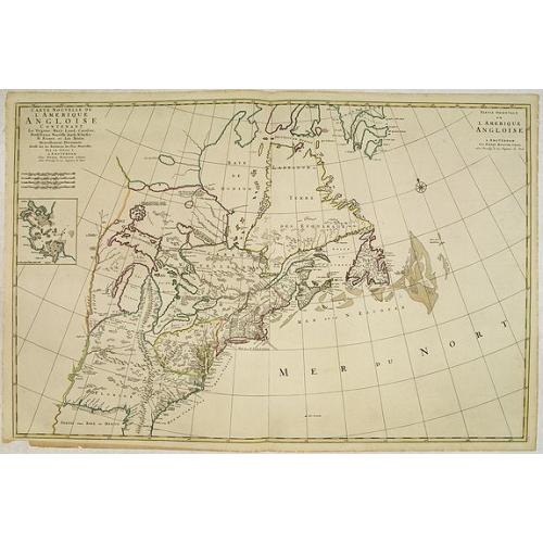 Old map image download for Carte Nouvelle de L'Amerique Angloise Contenant La Virginie, Mary-Land, Caroline, Pensylvania, Nouvelle Jorck, N. Jarsey, N. France..