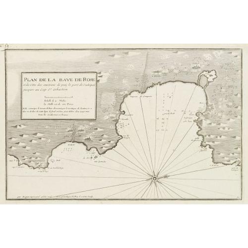 Old map image download for Plan de la Baye de Rose et des Côtes des environs de puis le port de Cadequié jusques au Cap St. Sebastien..