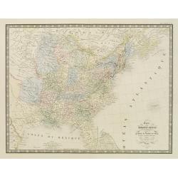Carte des Etats-Unis d''''Amérique comprenant une Partie des Districts de l''''Ouest et de la Nouvelle Bretagne..