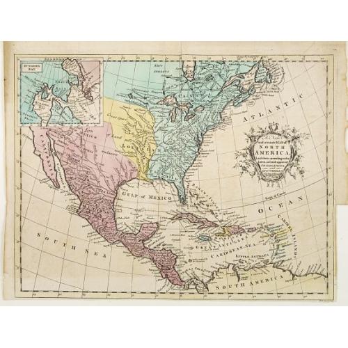 Old map image download for A New and accurate Map of North America, Laid down according to the latest and most approved Observations..