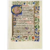 Old, Antique map image download for Leaf on vellum, from a manuscript book of hours.