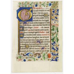 Leaf on vellum, from a manuscript book of hours.