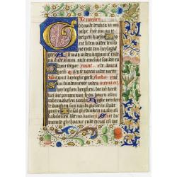 Leaf on vellum, from a manuscript book of hours.