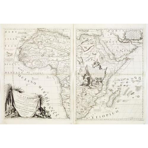Old map image download for [2 sheets] L AFRICA divisa nelle sue Parti secondo le pui moderne..