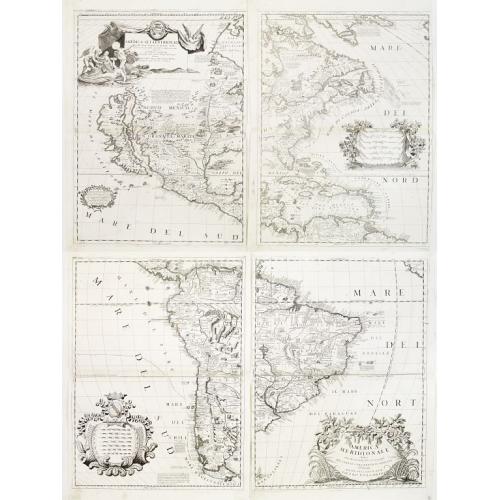 Old map image download for [4 sheets] America Settentrionale Colle Nuove Scoperte Sin All Anno 1688