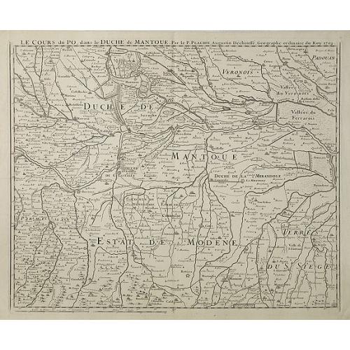 Old map image download for Le Cours du Po, dans le Duché de Mantoue..