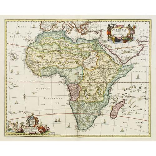 Old map image download for Africae accurata tabula ex officina Nic. Visscher.