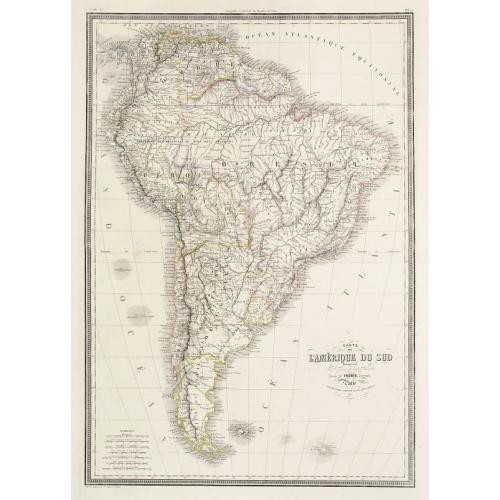 Old map image download for Carte de L\'Amérique du Sud indiquant les divisions politiques actuelles..
