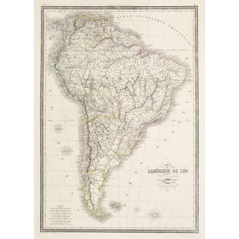 Carte de L\'Amérique du Sud indiquant les divisions politiques actuelles..