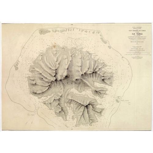 Old map image download for Océan Pacifique. Archipel de la Société. Iles Raiatea et Tahaa. 1ère Feuille. Ile Tahaa..