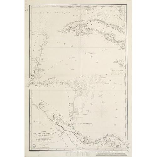 Old map image download for Carte de la Mer des Antilles - Partie Occidentale. . .