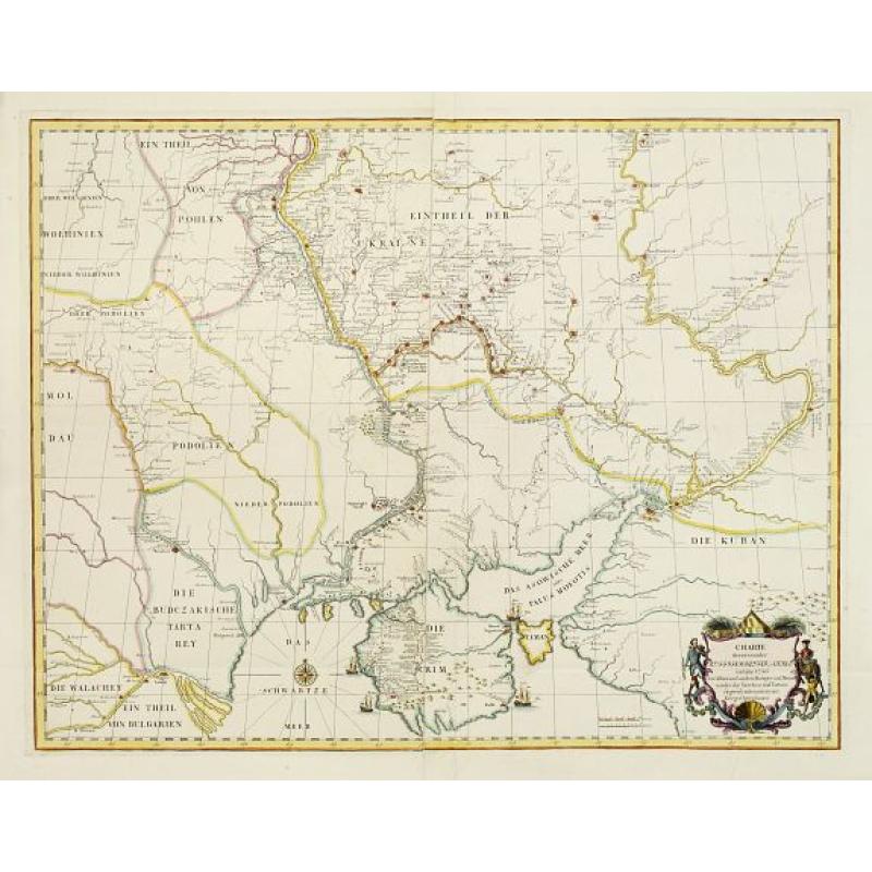 Charte derer von der Russischkeyser Armee im Jahr 1736 zwischen und an dem Dnieper und Donn wieder die Turcken und Tartarn siegreich unternommenen Kriegs-Operationen.