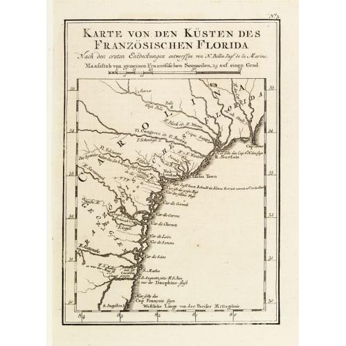 Old map image download for Karte von den Küsten des Französischen Florida..