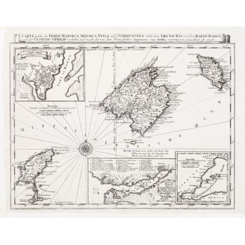 Old map image download for Carte welche die Inseln Maiorca, Minorca, Yvica und Formentera..