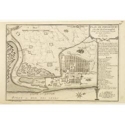 Plan de Pondichery la côte of Coromandel occupé pair la Compagnie Royale DES Indes cartographic Orientales..