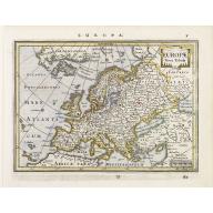 Old, Antique map image download for Europae Nova Tabula.