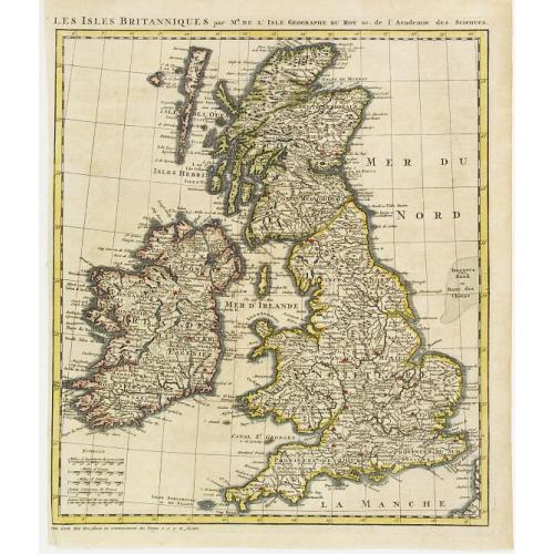Old map image download for Les Isles Britanniques par Mr. De L'Isle. Geographe du Roy &c.