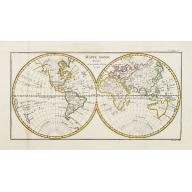 Old, Antique map image download for Mappe Monde Divisée en ses quatre Parties 1792.