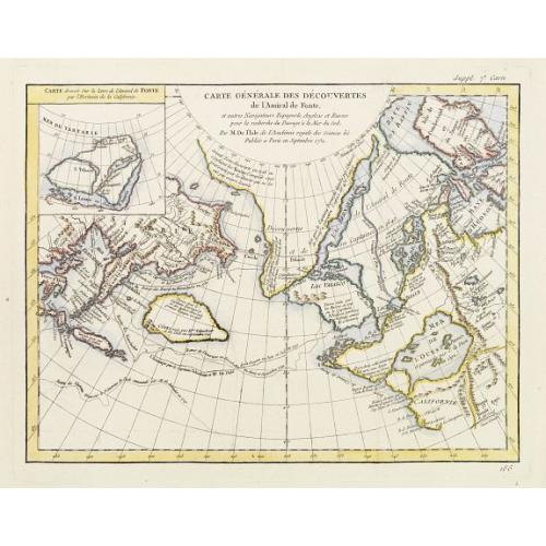 Old map image download for Carte générale des découvertes de l'Admiral de Fonte ..